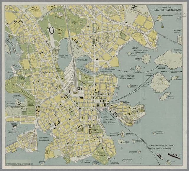 Historischer Stadtplan von Helsinki